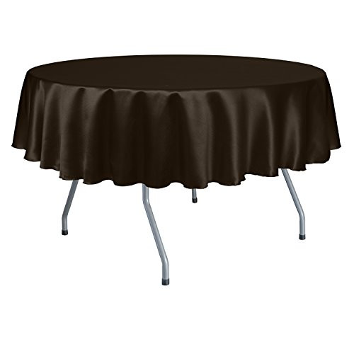 Ultimate Textile Herringbone - Fandango 72-Inch Round Tablecloth  Chocolate Brown
