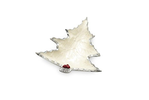 Julia Knight Holly Sprig 6.25" Petite Tree Bowl, Snow, White