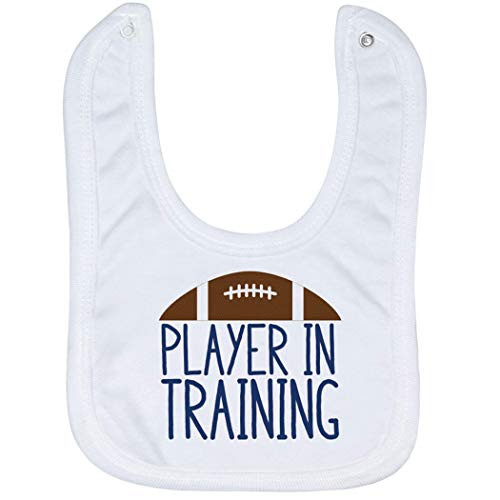 Football Baby  and  Infant Bib - Player in Training - Soft Microfiber Bib - Navy