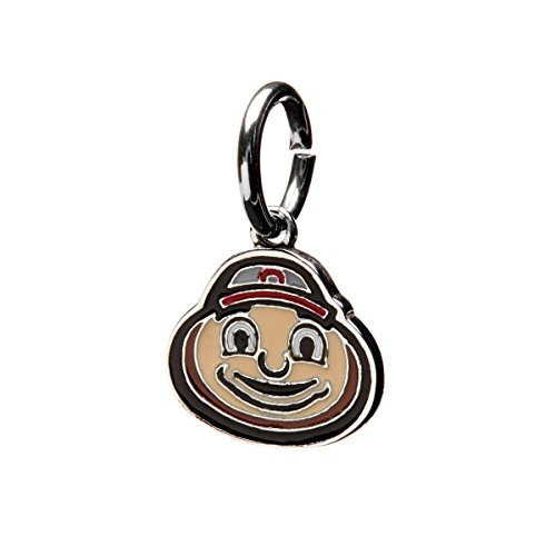 Ohio State University Bead Charm - Buckeyes Beads - Officially Licensed - Ohio State Jewelry - Stainless Steel -Ohio State Bead Charm - Brutus Buckeye Dangle Charm-