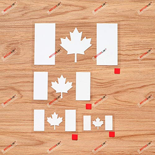 Canada Canadian Flag Maple Leaf Vinyl Decal Sticker - 4 Pack White  2 Inches  3 Inches  4 Inches  6 Inches - Die Cut No Background