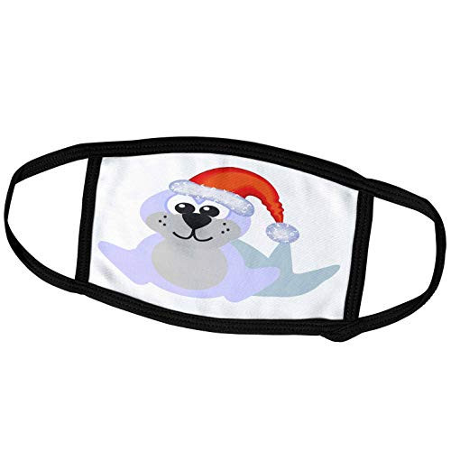 3dRose Cute Goofkins Xmas Baby Seal Santa Cartoon - Face Covers -fc_102052_2-