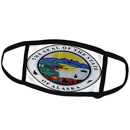 3dRose Sandy Mertens Alaska - Seal of The State of Alaska Textured - Face Covers -fc_47310_3- 3dRose Sandy Mertens Alaska - Seal of The State of Alaska Textured - Face Covers -fc_47310_3-