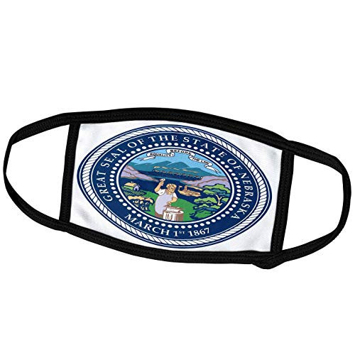 3dRose Sandy Mertens Nebraska - State Seal of Nebraska -PD-US- - Face Covers -fc_55273_2- 3dRose Sandy Mertens Nebraska - State Seal of Nebraska -PD-US- - Face Covers -fc_55273_2-