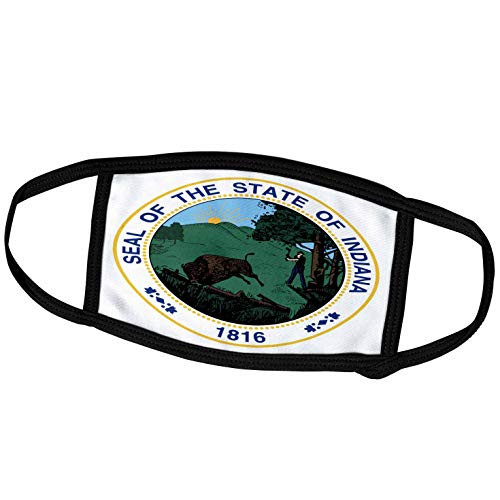 3dRose Sandy Mertens Indiana - State Seal of Indiana -PD-US- - Face Covers -fc_55424_2-