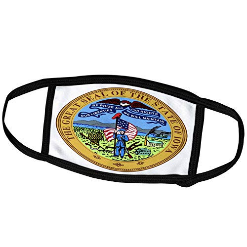 3dRose Sandy Mertens Iowa - Great Seal of Iowa -PD-US- - Face Covers -fc_55432_2-