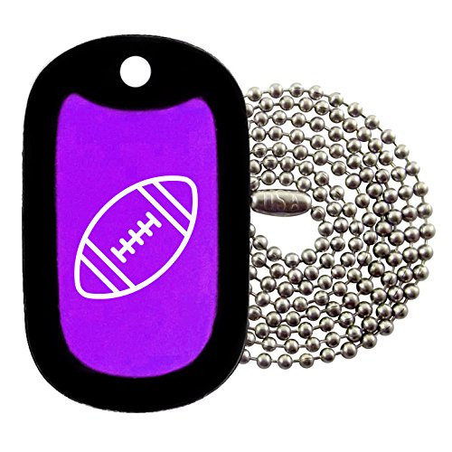 Tag-Z Military Dog Tags - Football - Purple - Dog Tag Necklace