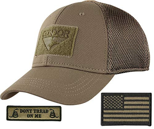Condor Mesh Fitted Cap Bundle -USA DTOM Patches- - Coyote L XL
