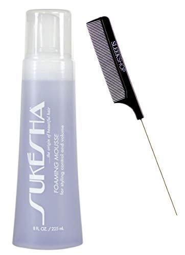 Sukesha Foaming Mousse  Whipping Foam for Body  Sheen and Hair Lift -w  Sleek Comb- Hair Styling  UV Plus  Color Protection  100 percent  Vegan -8 oz size-