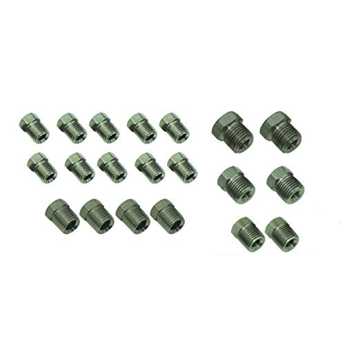 Inline Tube Stainless Steel Brake Line Fitting Pack for 3 16 inch and 1 4 inch Tubing -D-2-7-