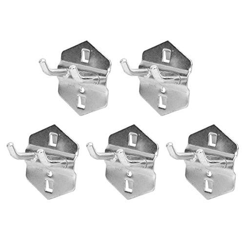 5PCS Double Oblique Hook Tool  Hardware Tool Storage Cabinet Rack Pegboard Hook Wall-Mounted Garage Tool Storage Stand-50?6mm-