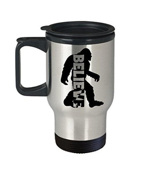 Bigfoot Believe Coffee Travel Mug Sasquatch Big Foot Cup Gear for Monster Hunting