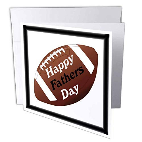 3dRose Lens Art by Florene - Fathers Day - Image of Large Football Says Happy Fathers Day - 6 Greeting Cards with envelopes -gc_310642_1- 3dRose Lens Art by Florene - Fathers Day - Image of Large Football Says Happy Fathers Day - 6 Greeting Cards with envelopes -gc_310642_1-
