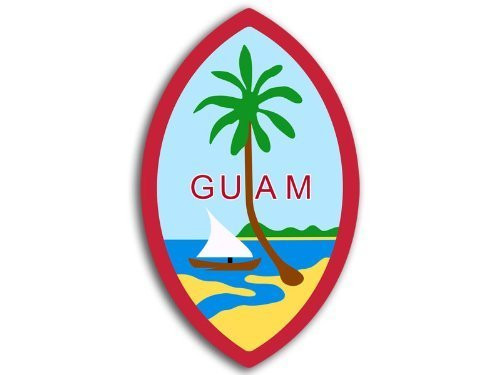 GHaynes Distributing Seal of GUAM Shaped Sticker Decal -logo country decal- 3 x 5 inch