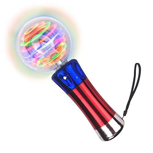 Flashing LED Magic Spinning Ball  Flashing Wand for Kids Aged 3 Plus   Spinning Magic Wand Toy For Costume Party - Spinning Light Up Toy Wand - Party Favors  Birthday Gifts