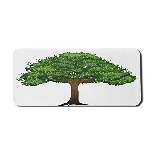 Ambesonne Tree Computer Mouse Pad  Digitally Generated Spring on a Plain Background  Rectangle Non-Slip Rubber Mousepad X-Large  35 inch x 15 inch Gaming Size  Emerald Lime Green