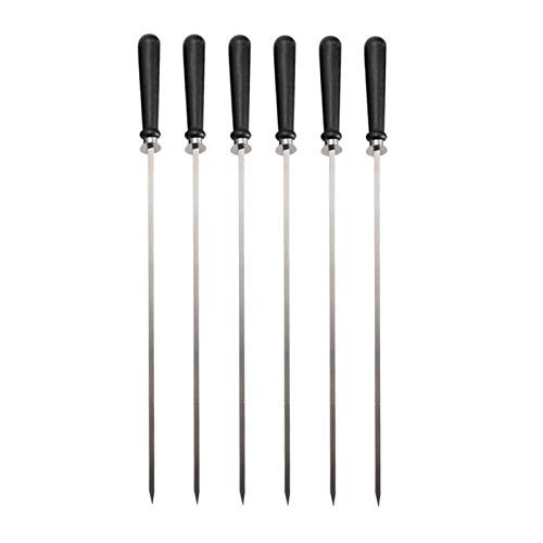 6PCS Roasting Sticks Kabob Skewers Stainless Steel BBQ Skewers with Wood Handle for Grill Food Grade Barbecue Tools 6PCS Roasting Sticks Kabob Skewers Stainless Steel BBQ Skewers with Wood Handle for Grill Food Grade Barbecue Tools