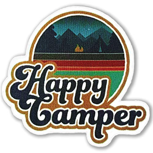 Happy Camper Patch - Camping Hiking Adventure Patch - Iron On Patch - GilbertVillageGoods