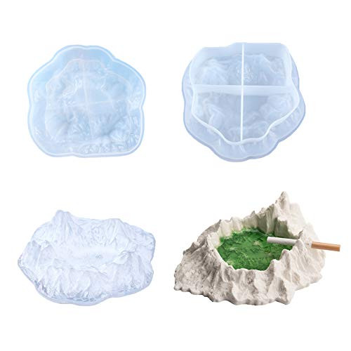 Chin.Sweety Ashtray Mold for Resin  Mountain-Shaped Silicone Ashtray Molds  Epoxy Casting Mold for DIY Ashtray Jewelry Storage Candle Holder
