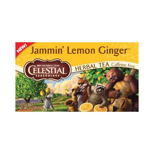Celestial Seasonings Herbal Tea - Jammin Lemon Ginger - Caffeine Free - Case of 6 - 20 Bags Celestial Seasonings Herbal Tea - Jammin Lemon Ginger - Caffeine Free - Case of 6 - 20 Bags