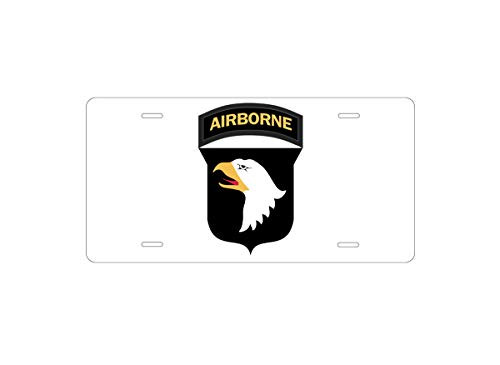 HJ Media US Army 101st Airborne Division Patch License Plate Novlety Tag Decorative Car Front Licese Plate Vanity Tag Metal