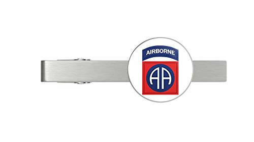 HOF Trading Silver US Army 82nd Airborne Division Patch Silver Tie Clip Tie Bar Veteran Gift