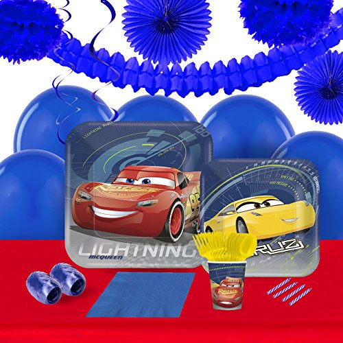 BirthdayExpress Disney Cars 3 16 Guest Tableware & Deco Kit