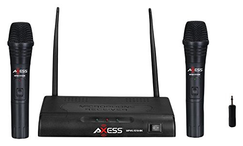 AXESS MPWL1510 150 Foot Long Range Wireless Microphone with Dual Microphones