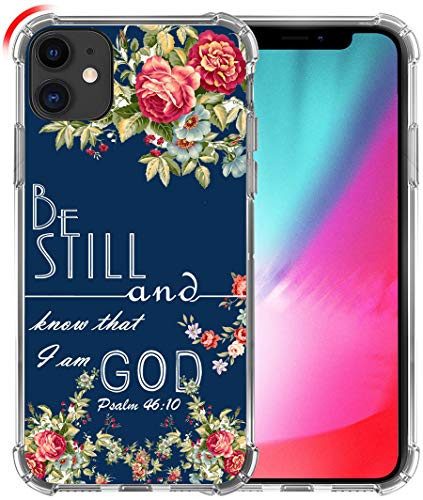 Case for iPhone 12  Hungo Soft TPU Cover Clear Heavy Duty Protection Compatible for iPhone 12 12 Pro 5G 6.1 Inches Christian Sayings Bible Verses Be Still and Know That I am God