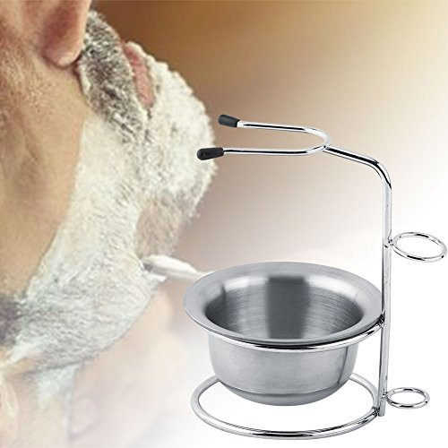 Men Shaving Brush Stand Fashionable Men Shave Tool Kit Stainless Steel Shaving Brush Stand Holder Soap Mug Bowl