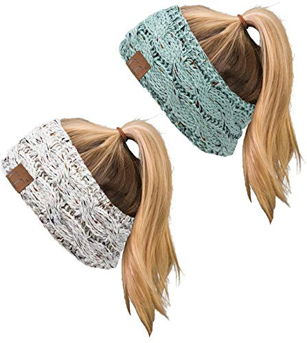 Headwrap Bundle - 1 Confetti Ivory  1 Confetti Mint -2 Pack-