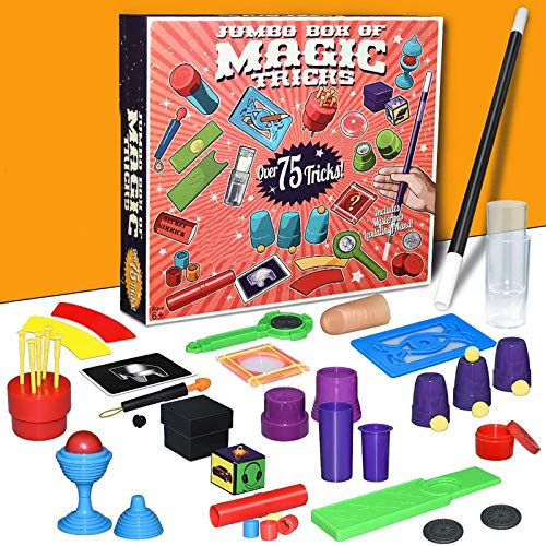 OLOPE Stage Magic Props Set for Kids Magician Role Play Pretend Play Magic Kit for Beginners with Floating Wands Mysterious Cups and Balls Spiked Coins Exciting Magic Trick Props