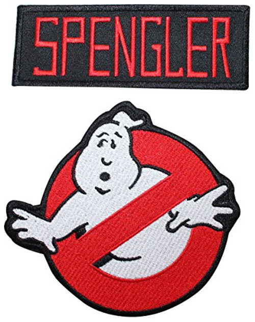 Ghostbusters Spengler Name Tag  and  No Ghost Embroidered Iron On Applique Patch