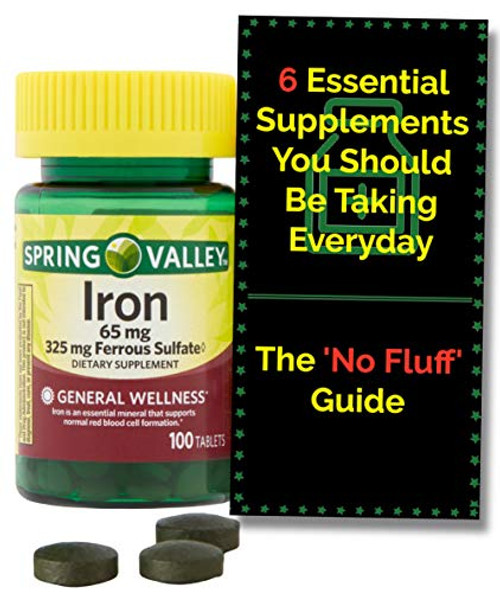 Iron Supplement Tablets 65mg - Ferrous Sulfate Bundle w No Fluff Supplement Guide© Iron Supplement Tablets 65mg - Ferrous Sulfate Bundle w No Fluff Supplement Guide©