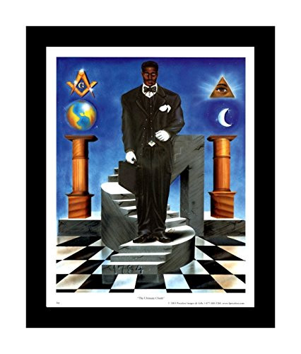 Jay The Ultimate Climb  African American Freemason -10x8 inches - Framed and Ready to Hang - Black Masonic Art- -Black Frame-
