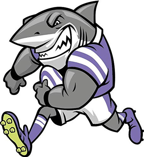 JJH Inc Cartoon Football Funny Shark Mascot Sport Rugby Vinyl Decal Sticker Waterproof Car Decal Bumper Sticker 5 inch JJH Inc Cartoon Football Funny Shark Mascot Sport Rugby Vinyl Decal Sticker Waterproof Car Decal Bumper Sticker 5 inch