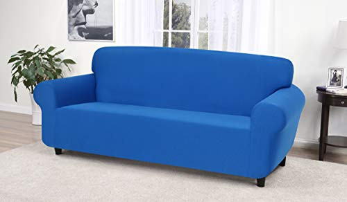 Madison Stretch Jersey Cobalt Blue Sofa Slipcover, Solid