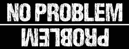 JR Studio 3x9 in No Problem Sticker - Decal Upside Down Fun Funny Problem car Bumper Vinyl Decal Sticker Car Waterproof Car Decal Bumper Sticker