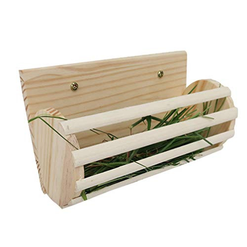 POPETPOP Guinea Pig Hay Rack - Rabbit Hay Feeder Natural Wooden Hay Holder  Feeder for Rabbits  Chinchilla  Hamster and Guinea Pigs