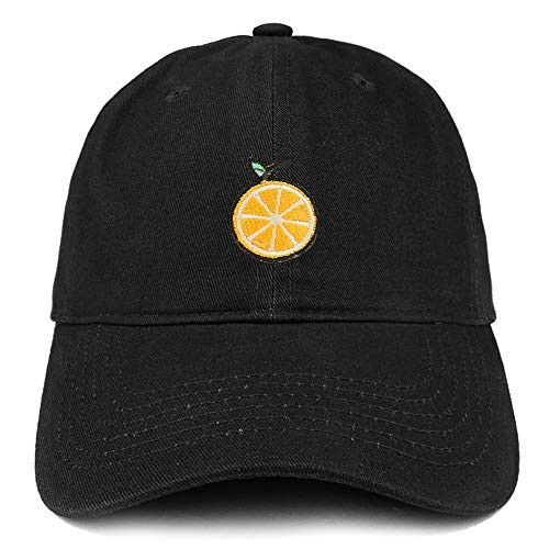 Armycrew Orange Embroidered Patch Brushed Cotton Unstructured Baseball Cap - Black