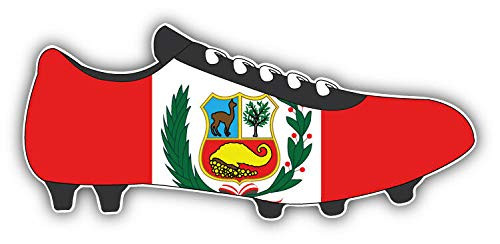 KW Vinyl Peru Flag Soccer Cleats Truck Car Window Bumper Sticker Decal 5 inch