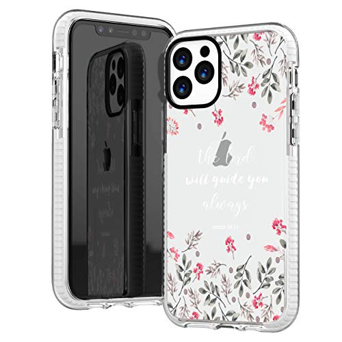 iPhone 11 Pro Case Clear Spring Floral Flowers Bible Verses Inspirational Christian Quotes Isaiah 58 11 Trendy Cute Girls Women Soft Protective Clear Case with Design Compatible for iPhone 11 Pro