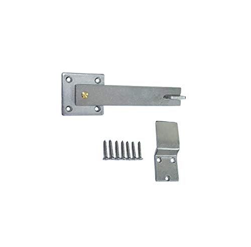 QCAA Heavy Duty Bar Door Farm Gate Latch  5.5 inch  Stainless Steel  Vibrated Stainless Steel  1 Pack  Made in Taiwan