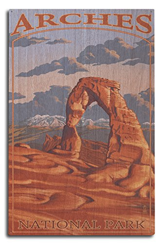 Lantern Press Arches National Park  Utah - Delicate Arch  10x15 Wood Wall Sign  Wall Decor Ready to Hang