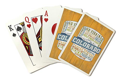 Pagosa Springs  Colorado - Rustic Typography - Contour 101303  Playing Card Deck - 52 Card Poker Size with Jokers