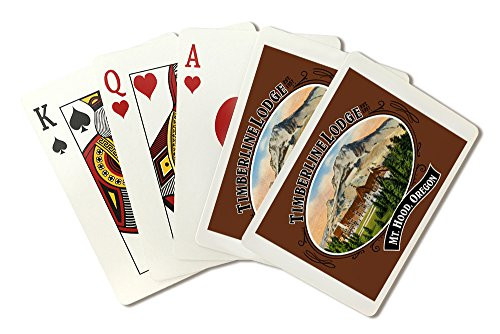 Timberline Lodge - Mt. Hood  Oregon - Oval Spring Design  Playing Card Deck - 52 Card Poker Size with Jokers
