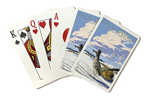 Palm Springs  California - Roadrunner Scene  Playing Card Deck - 52 Card Poker Size with Jokers