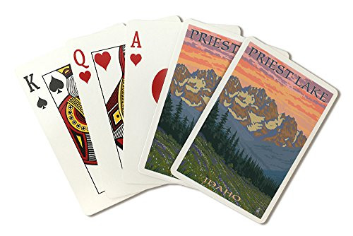 Priest Lake  Idaho - Spring Flowers  Playing Card Deck - 52 Card Poker Size with Jokers