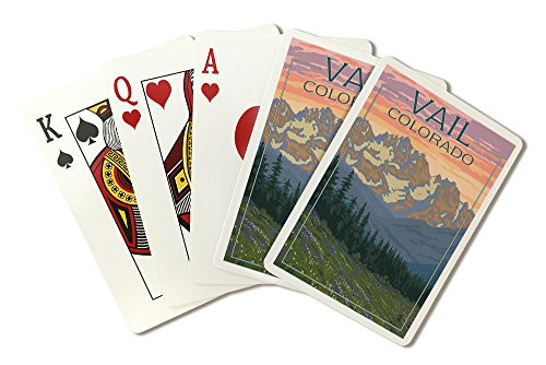 Vail  Colorado - Bears and Spring Flowers  Playing Card Deck - 52 Card Poker Size with Jokers