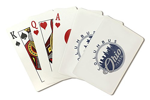 Columbus  Ohio - Skyline Seal  Blue   Playing Card Deck - 52 Card Poker Size with Jokers